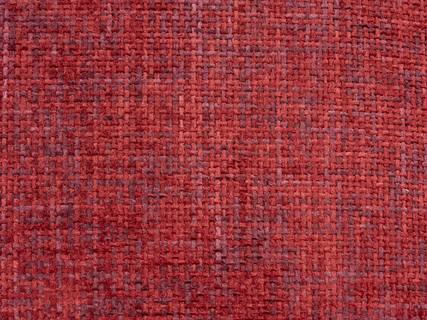 Gran sofá rinconera izquierda en tela texturizada roja POGNI de Maison Céphy