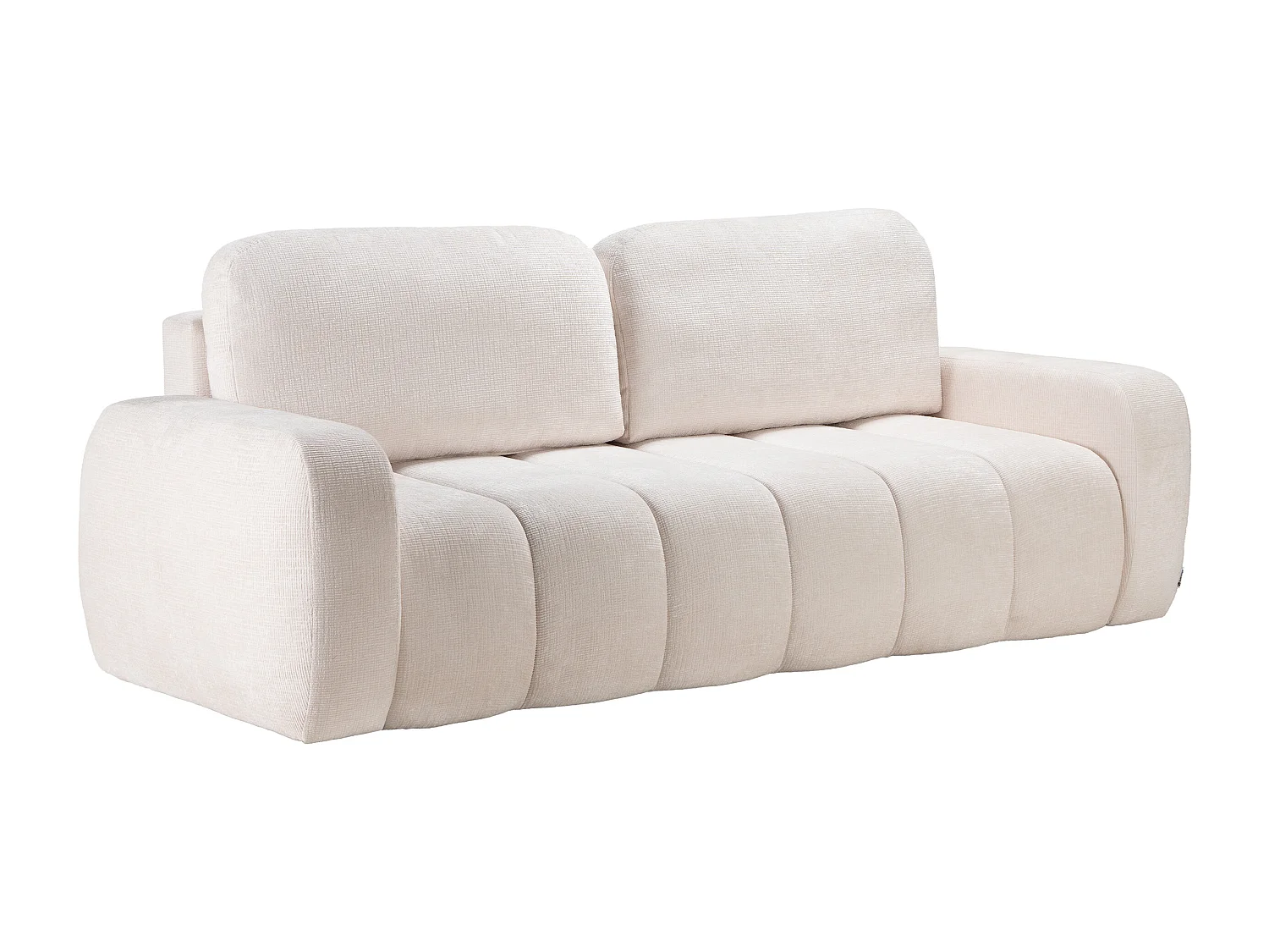 Canapé 3 places convertible en tissu chenille beige TALIVO