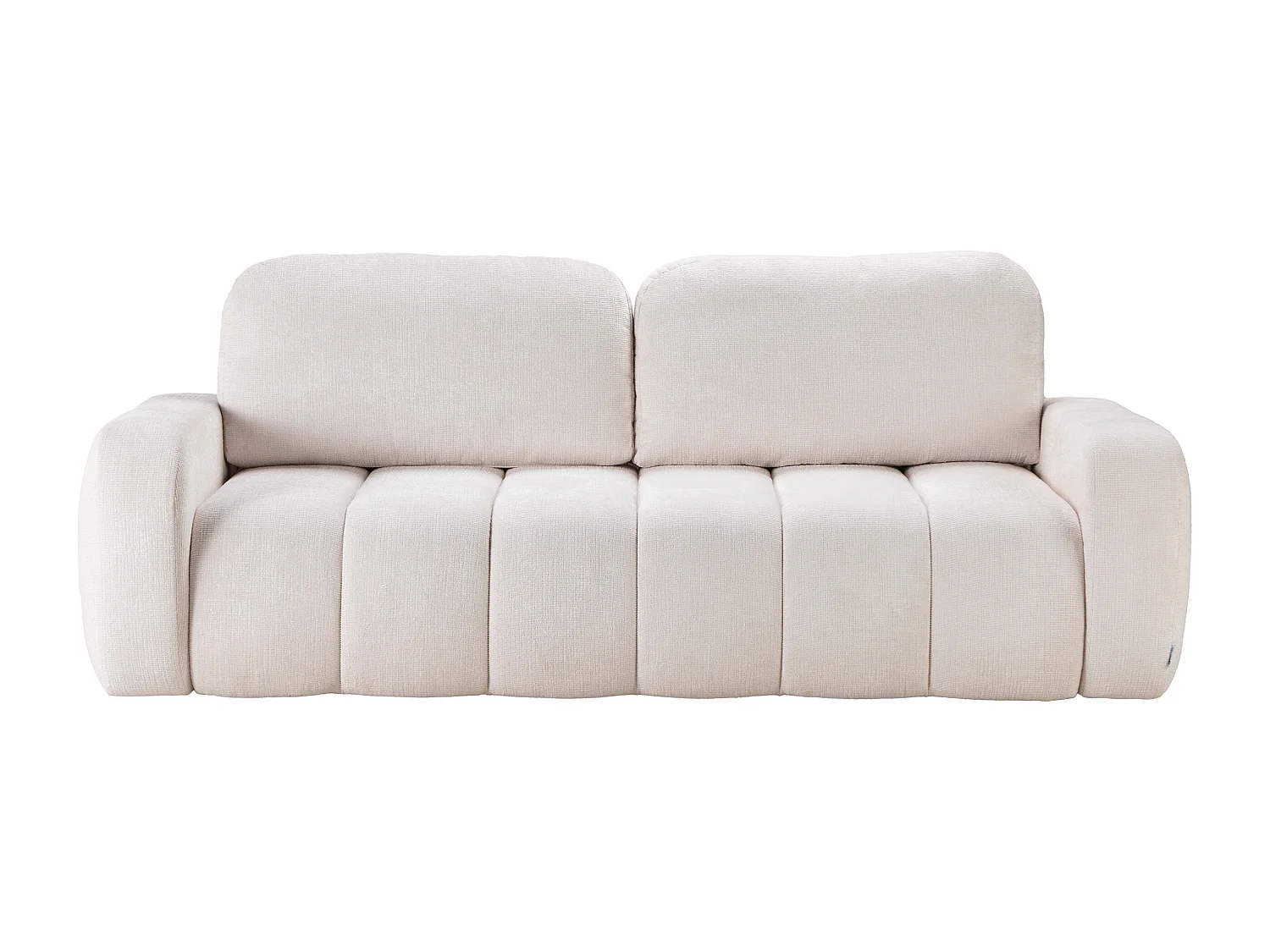 Canapé 3 places convertible en tissu chenille beige TALIVO