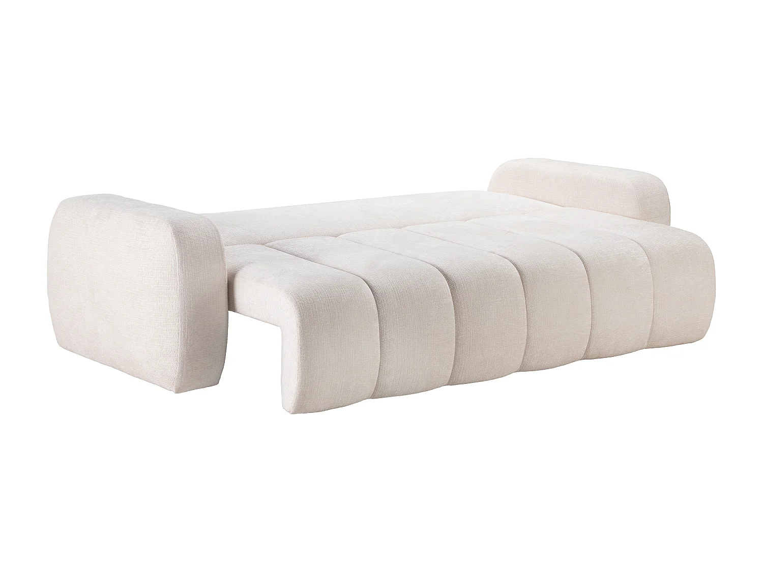 Canapé 3 places convertible en tissu chenille beige TALIVO