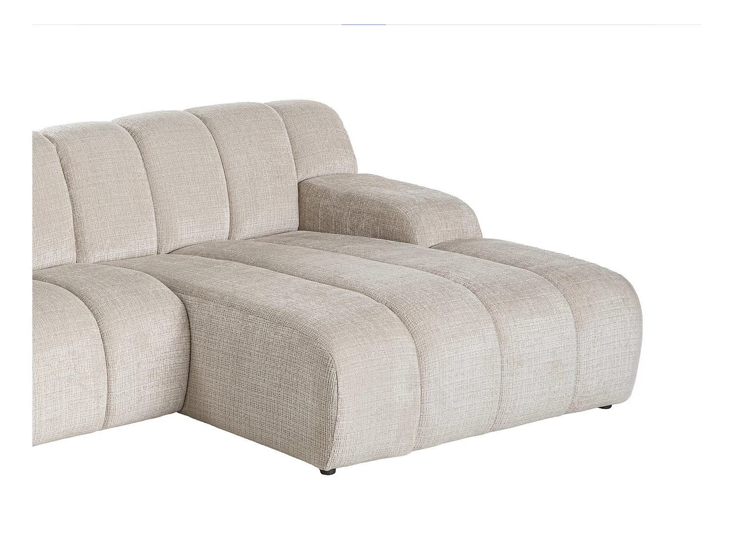 Kanapa narożna prawostronna z beżowej tkaniny szenilowej BELADON