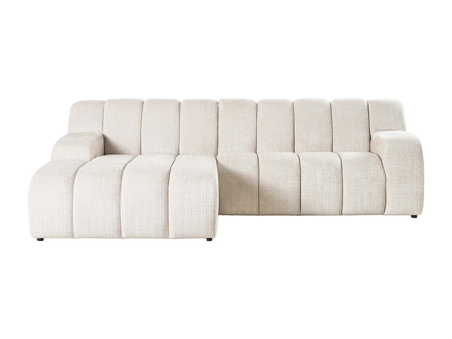 Hoekbank Links in Beige chenille stof - BELADON