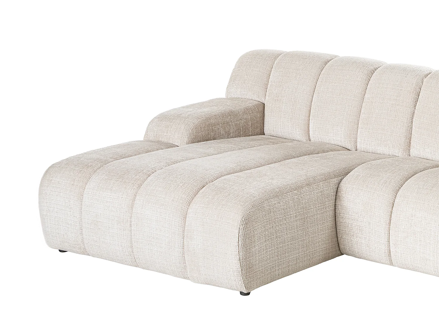 Hoekbank Links in Beige chenille stof - BELADON