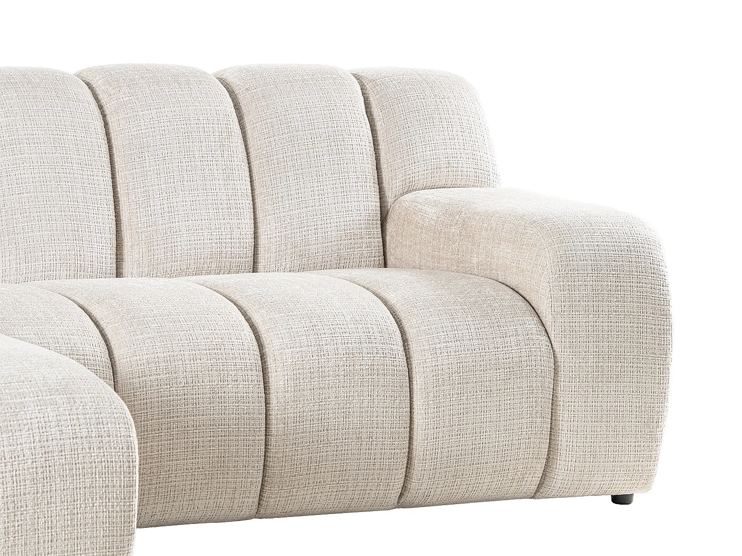 Hoekbank Links in Beige chenille stof - BELADON