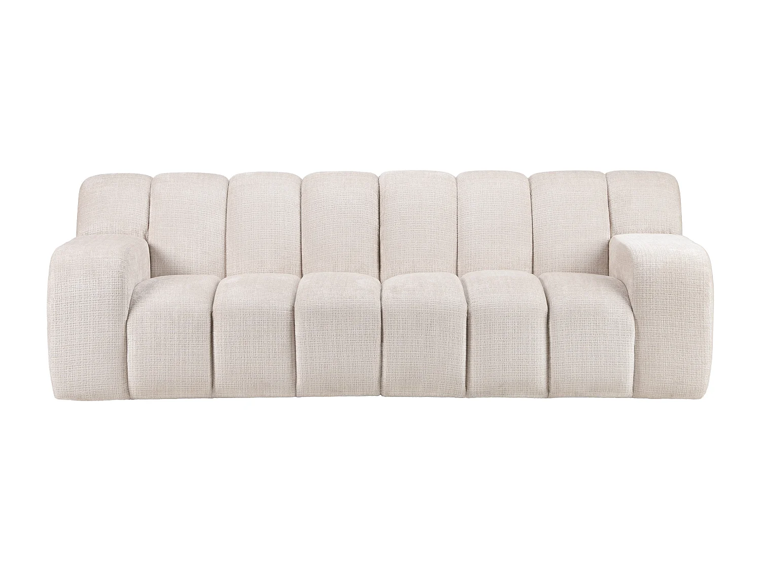 Canapé 3 places en tissu chenille beige BELADON