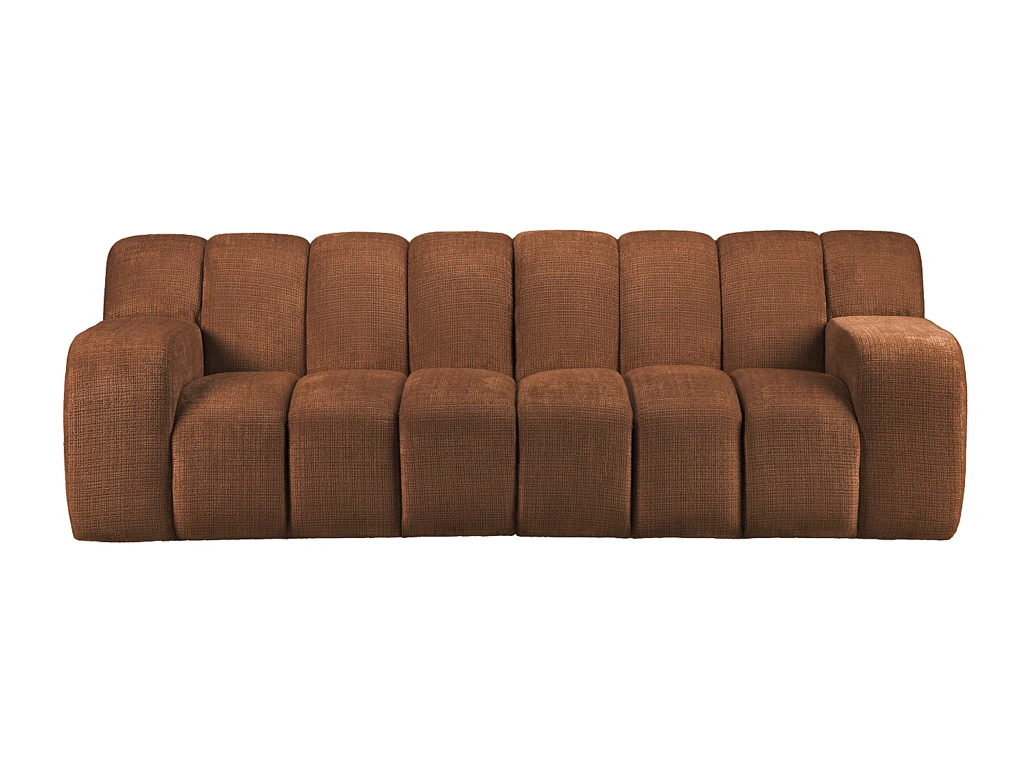 Canapé 3 places en tissu chenille terracotta BELADON