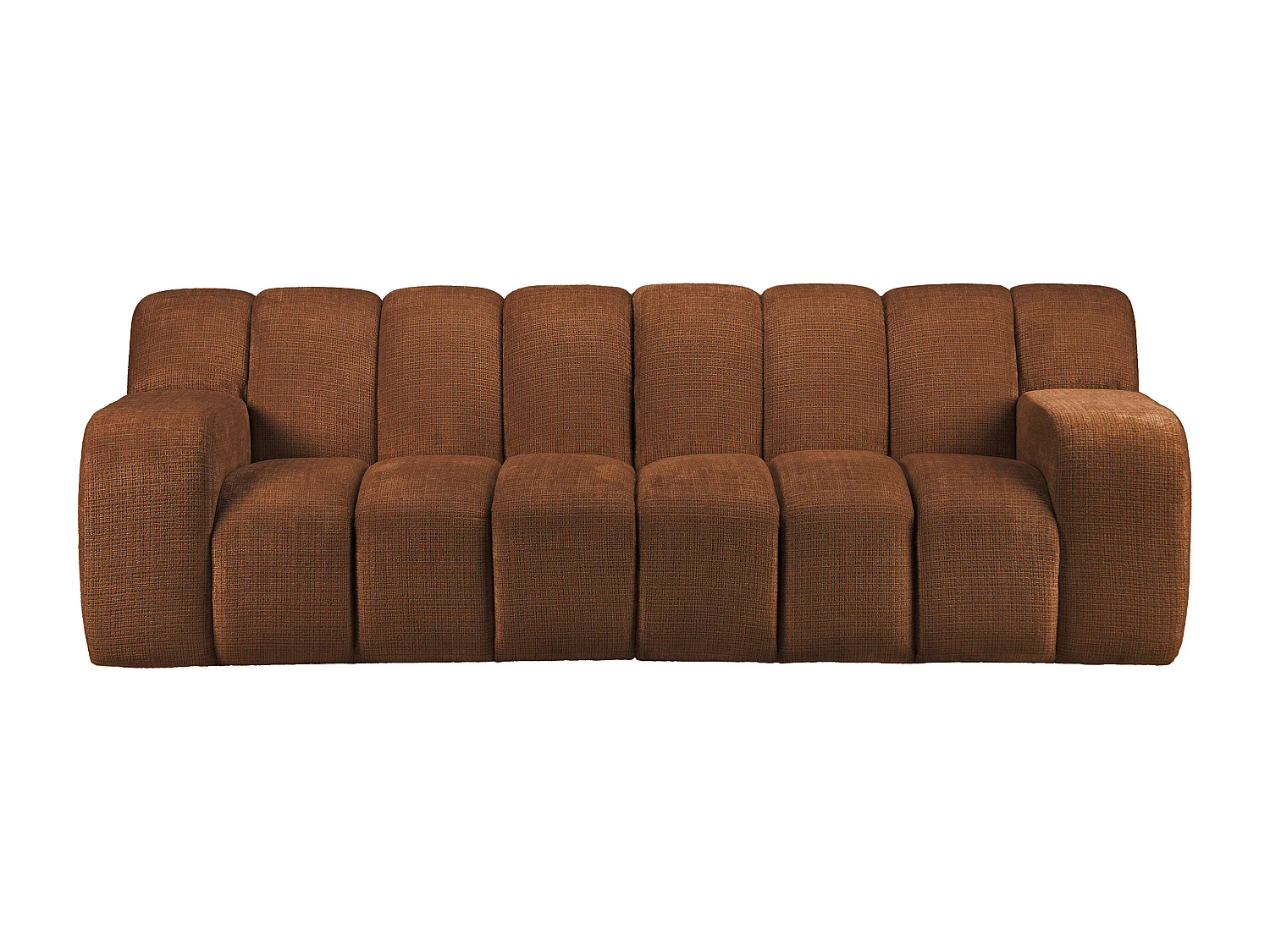 Canapé 3 places en tissu chenille terracotta BELADON