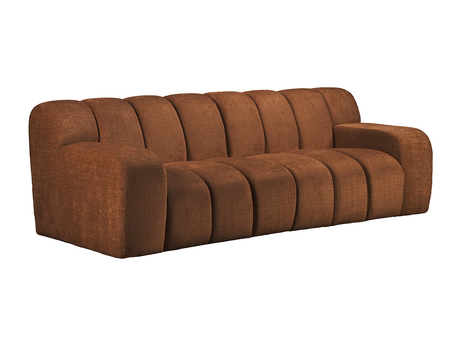 3-Sitzer Sofa - Chenille-Stoff - Terracotta - BELADON günstig online kaufen