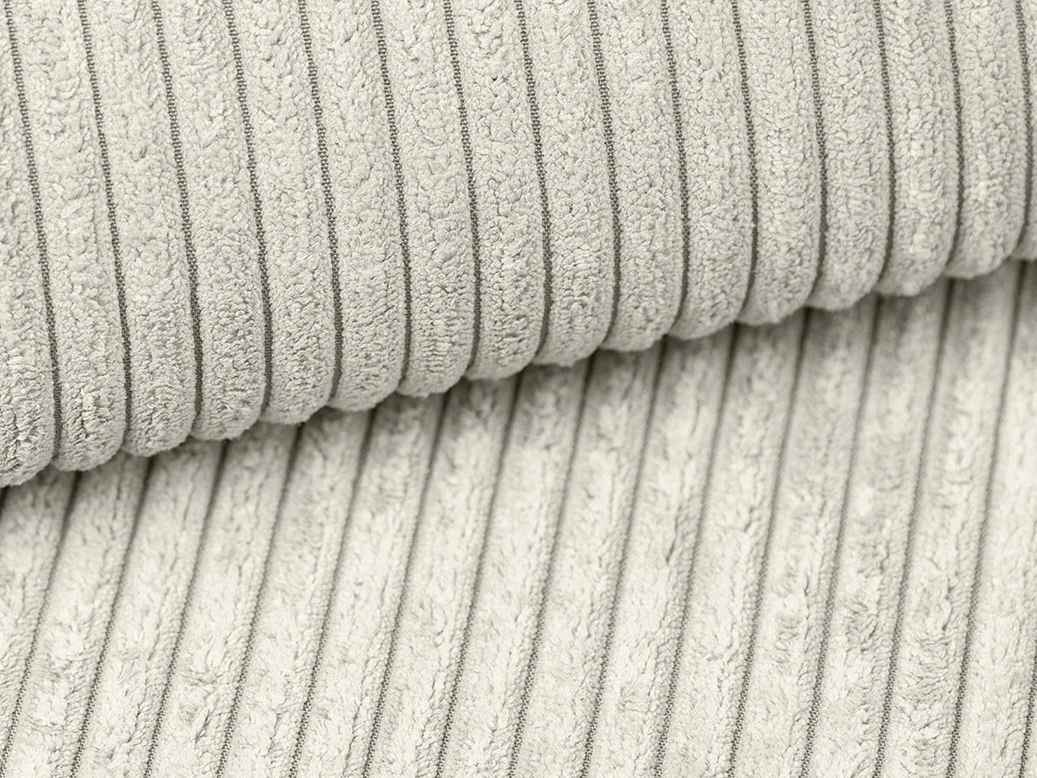 Canapé d'angle droit en velours côtelé beige MONDOVI