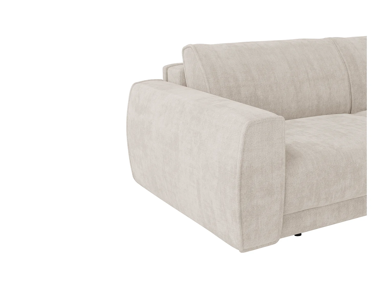 3-sits bäddsoffa express i beige chenilletyg - Sovyta 140 cm - Madrass 13 cm VOMERA från Maison Céphy