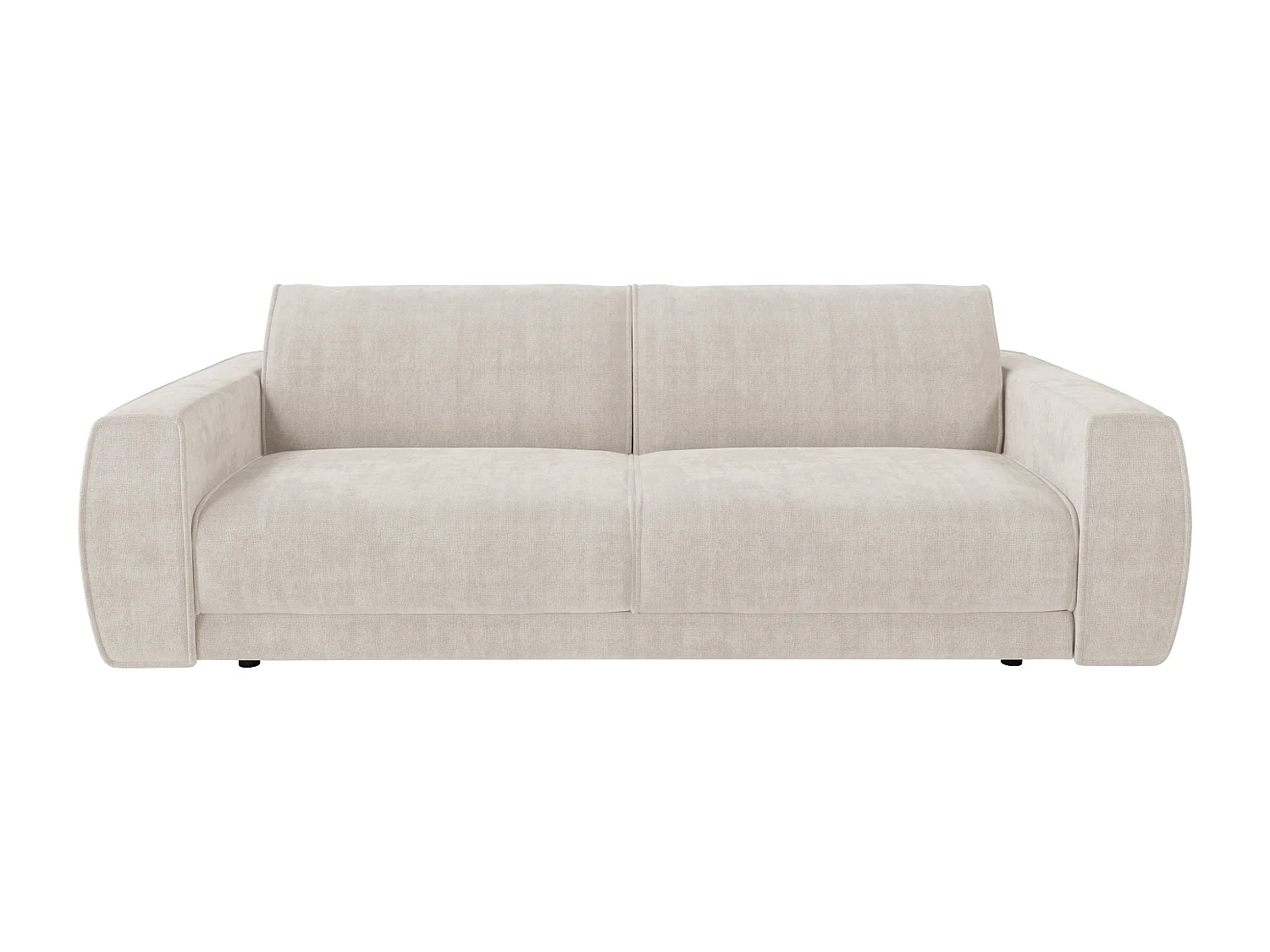 Sofa 4-Sitzer Schlafsofa Express - Chenille-Stoff Beige - Liegefläche 160 cm - Matratze 13 cm - VOMERA von Maison Céphy