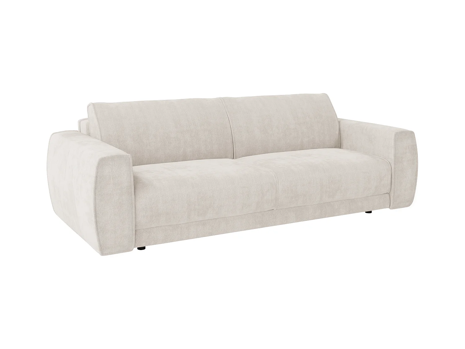 4-sits bäddsoffa med snabbfunktion i beige chenilletyg - Bäddbredd 160 cm - Madrass 16 cm VOMERA från Maison Céphy