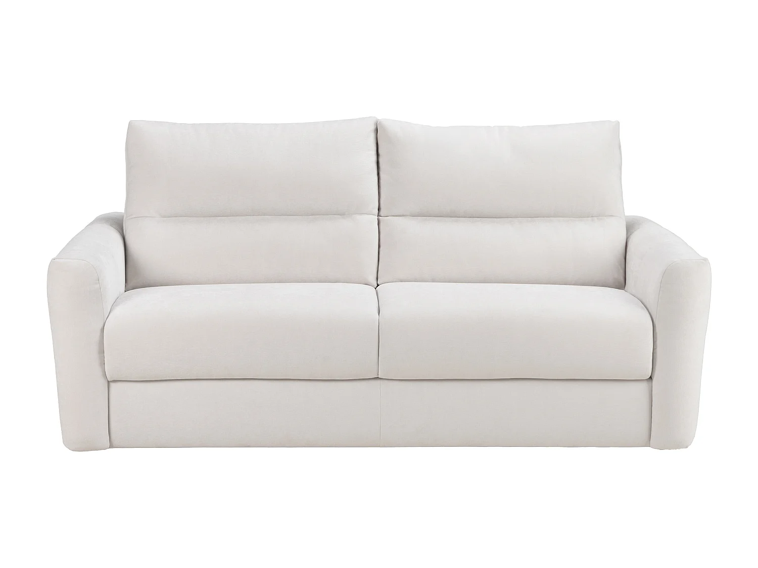 Canapé 4 places convertible express en tissu chenille beige - Couchage 160 cm - Matelas 13 cm DOVENA de Maison Céphy