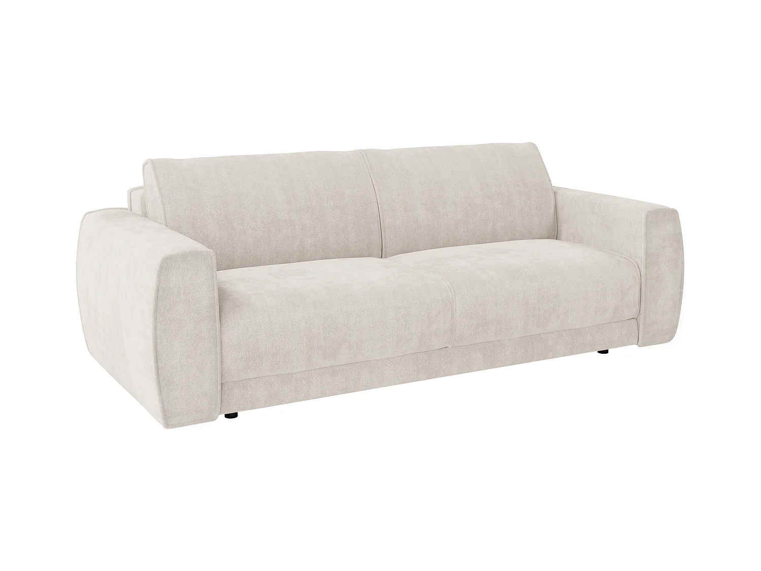 3-seters sovesofa express i beige chenillestoff - Liggeflate 140 cm - Madrass 16 cm VOMERA fra Maison Céphy