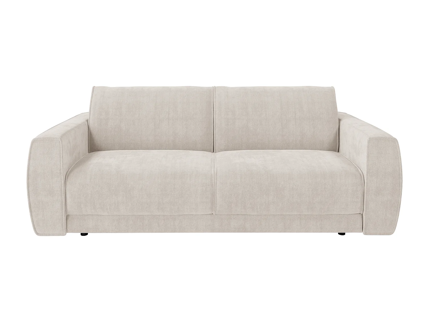 3-sits bäddsoffa express i beige chenilletyg - Bäddmått 140 cm - Madrass 16 cm VOMERA från Maison Céphy