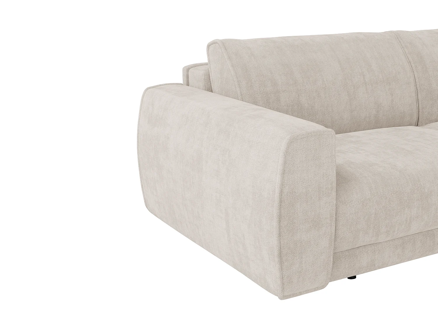 3-sits bäddsoffa express i beige chenilletyg - Bäddmått 140 cm - Madrass 16 cm VOMERA från Maison Céphy