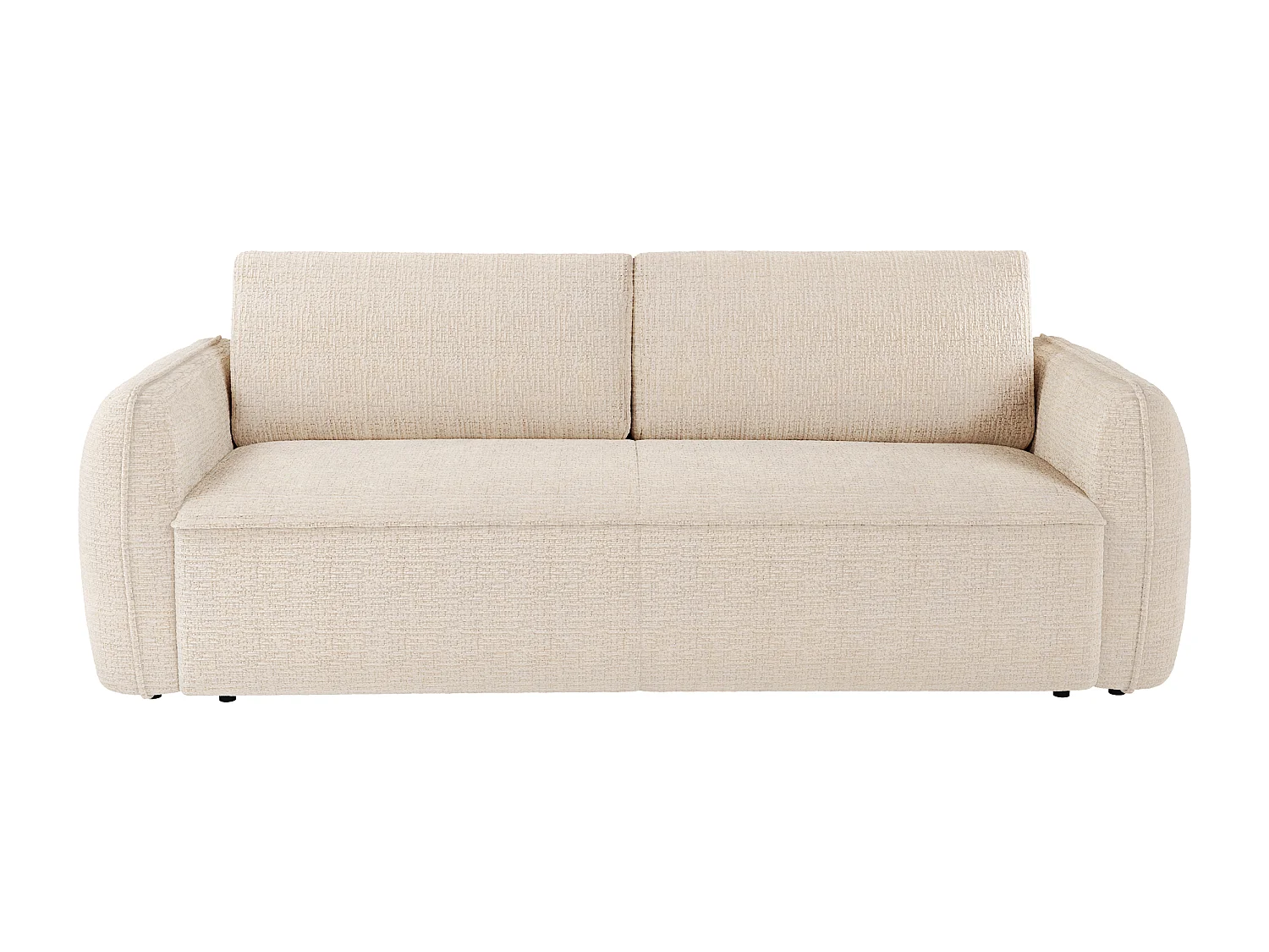 3-sits bäddsoffa Express i beige chenille-tyg - Sovbredd 140 cm - 13 cm madrass SELIVO från Maison Céphy