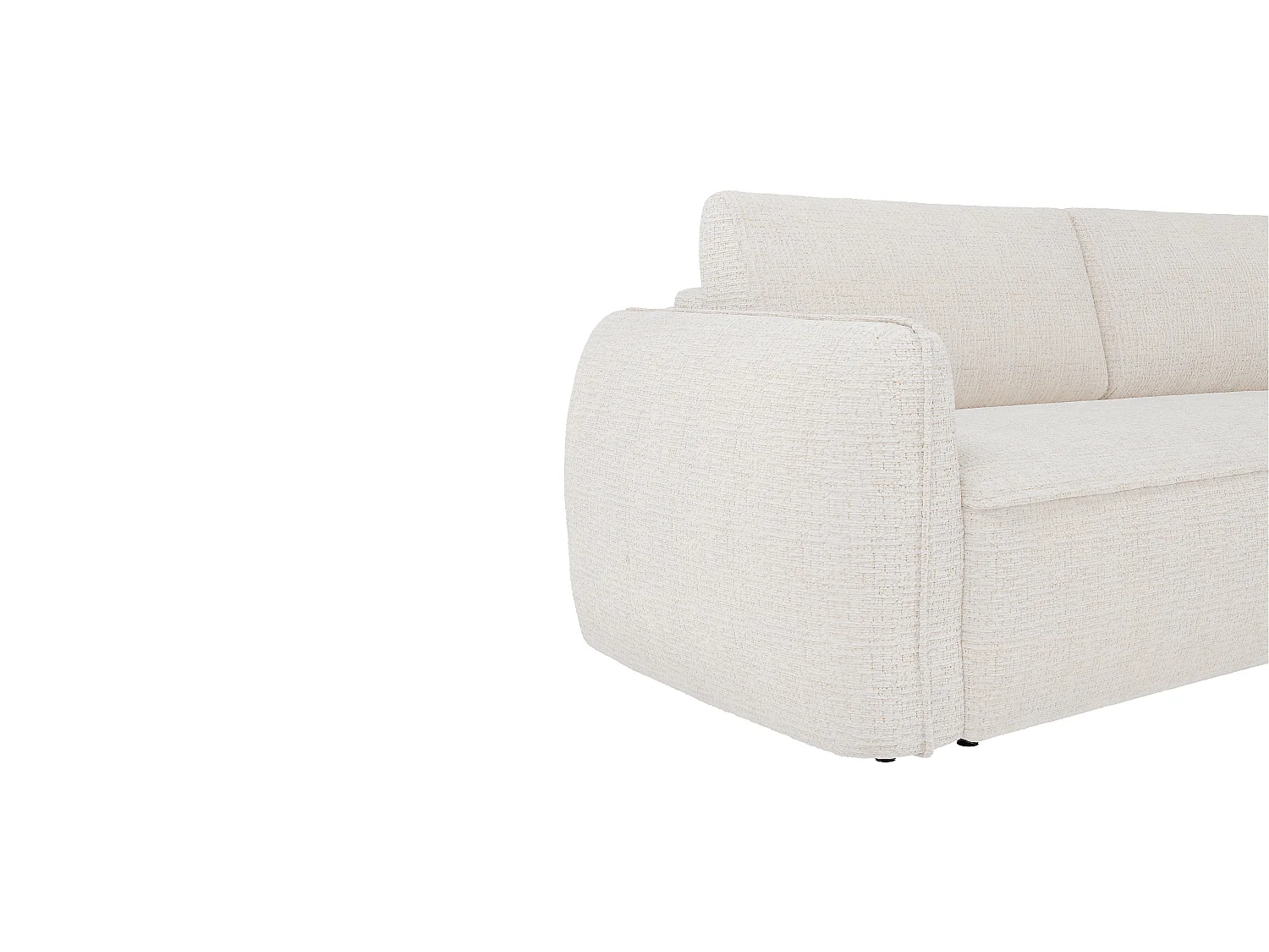 Canapé 3 places convertible express en tissu chenille beige - Couchage 140 cm - Matelas 16 cm SELIVO de Maison Céphy