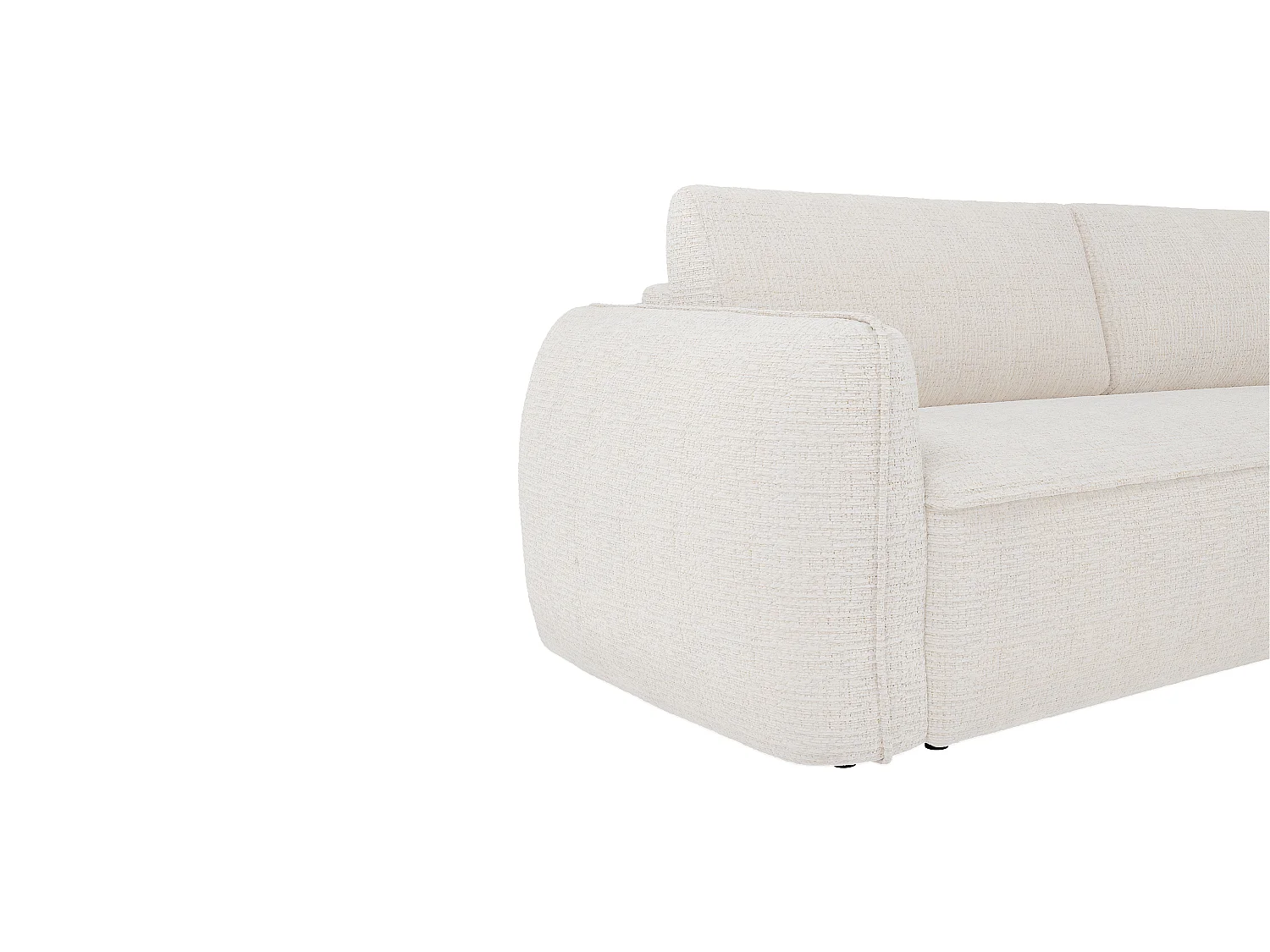 Canapé 4 places convertible express en tissu chenille beige - Couchage 160 cm - Matelas 16 cm SELIVO de Maison Céphy