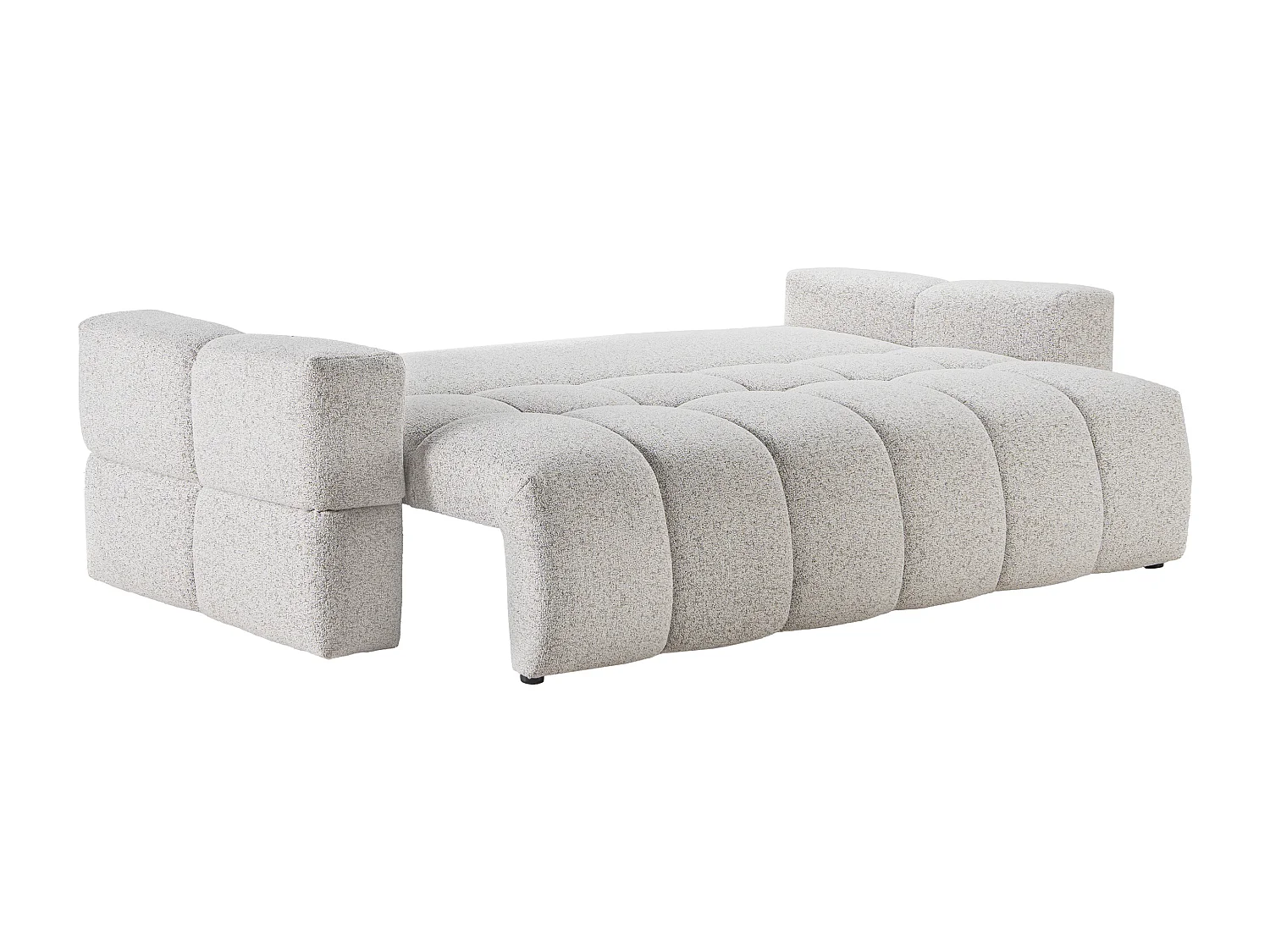 Canapé 3 places convertible en tissu chiné gris clair ISSORO