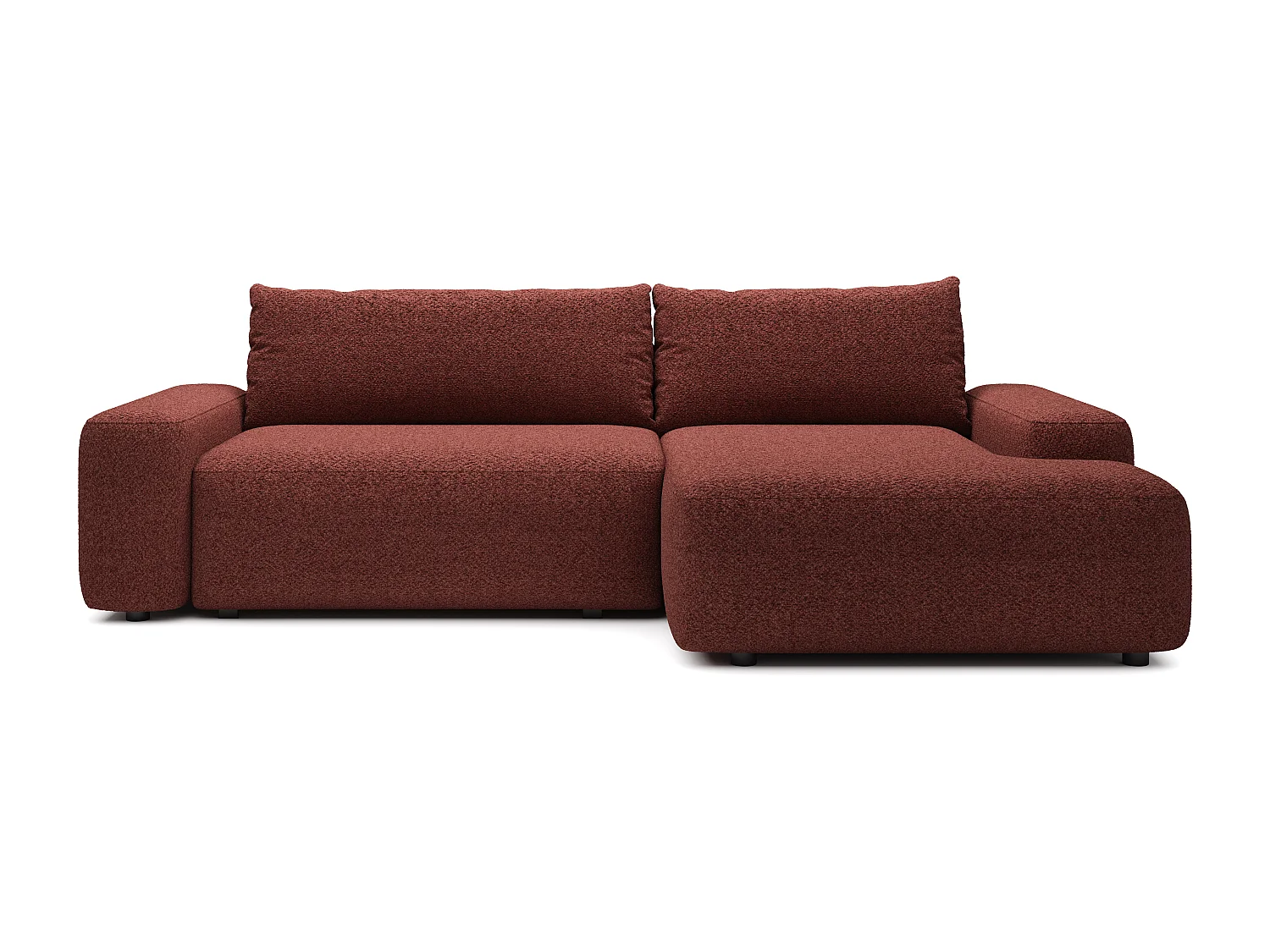 Sofá cama rinconera derecha en chenilla burdeos DAVISO
