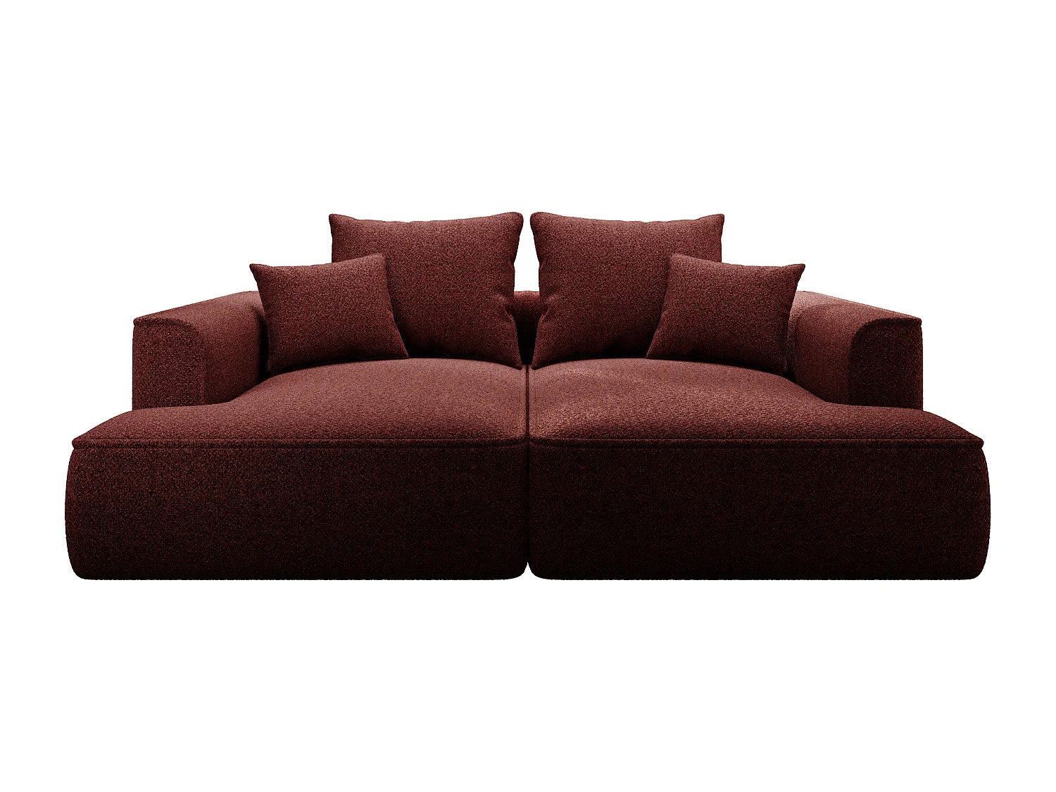 Canapé 3 places confort assise profonde en tissu chenille bordeaux PINETA