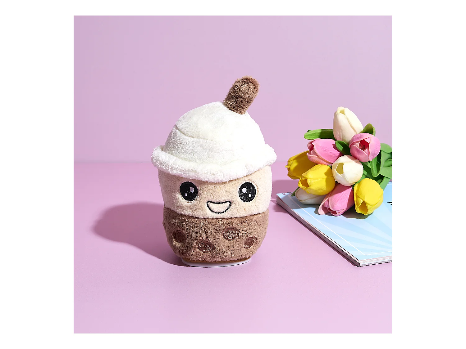 Peluche Bubble Tea Parlant Anime Kawaii Marron