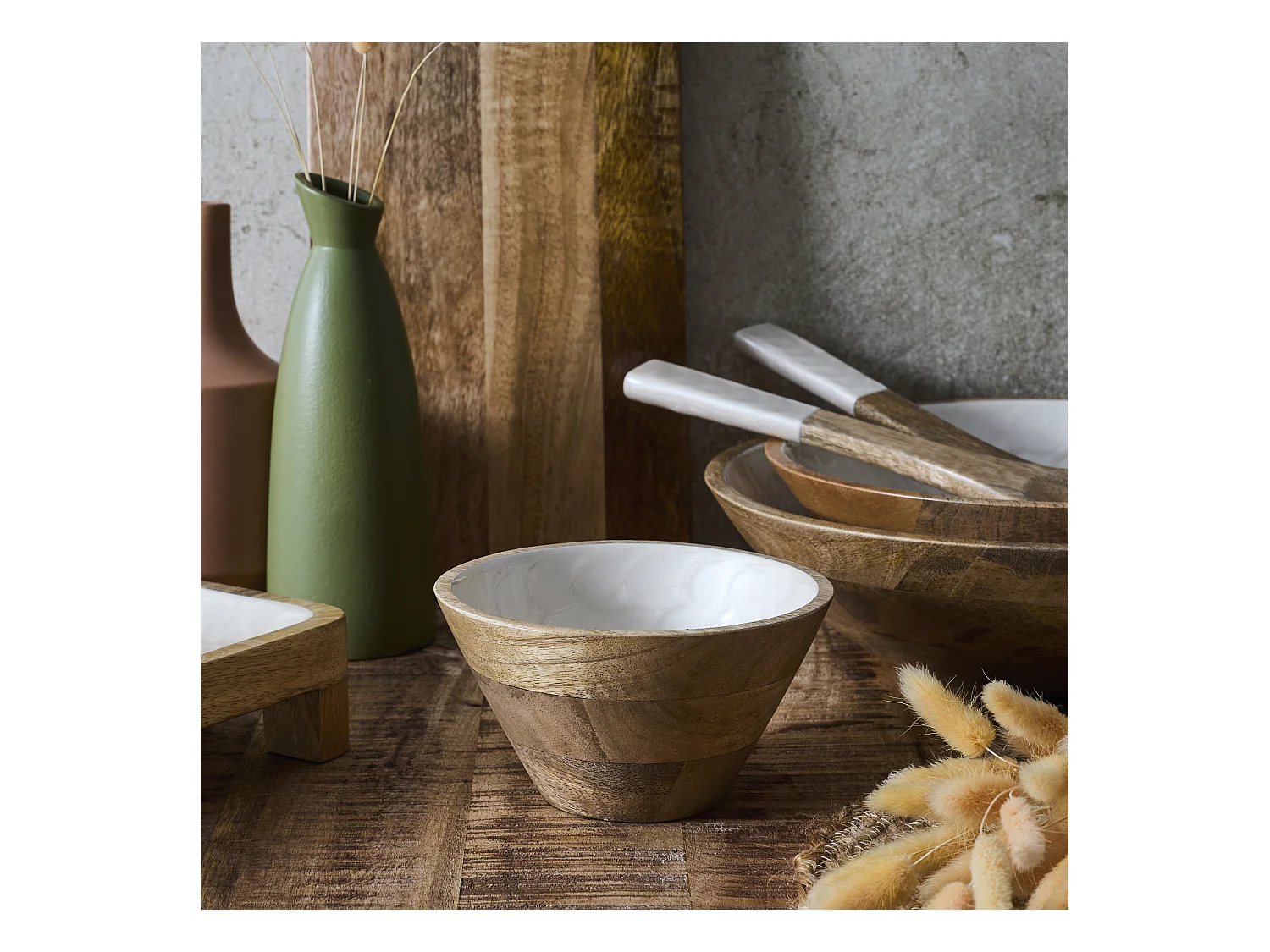 Bol Manguier Nerina D15cm Marron, Beige