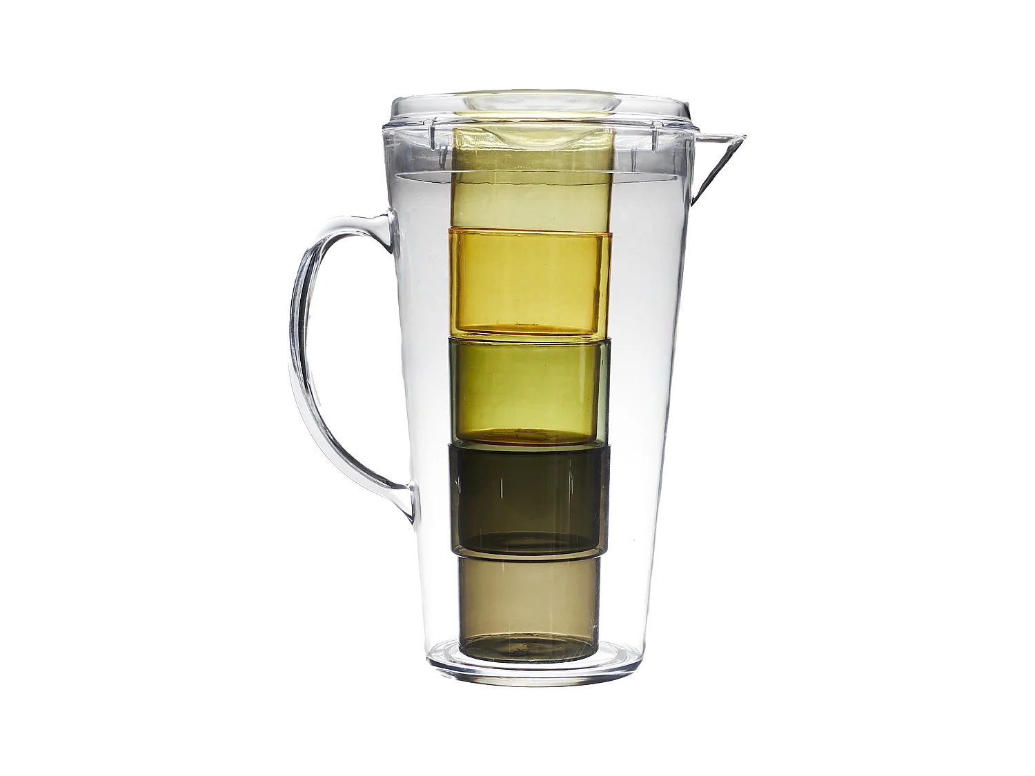 Pichet & 4 Verres "Bain de Soleil" 25cm Transparent