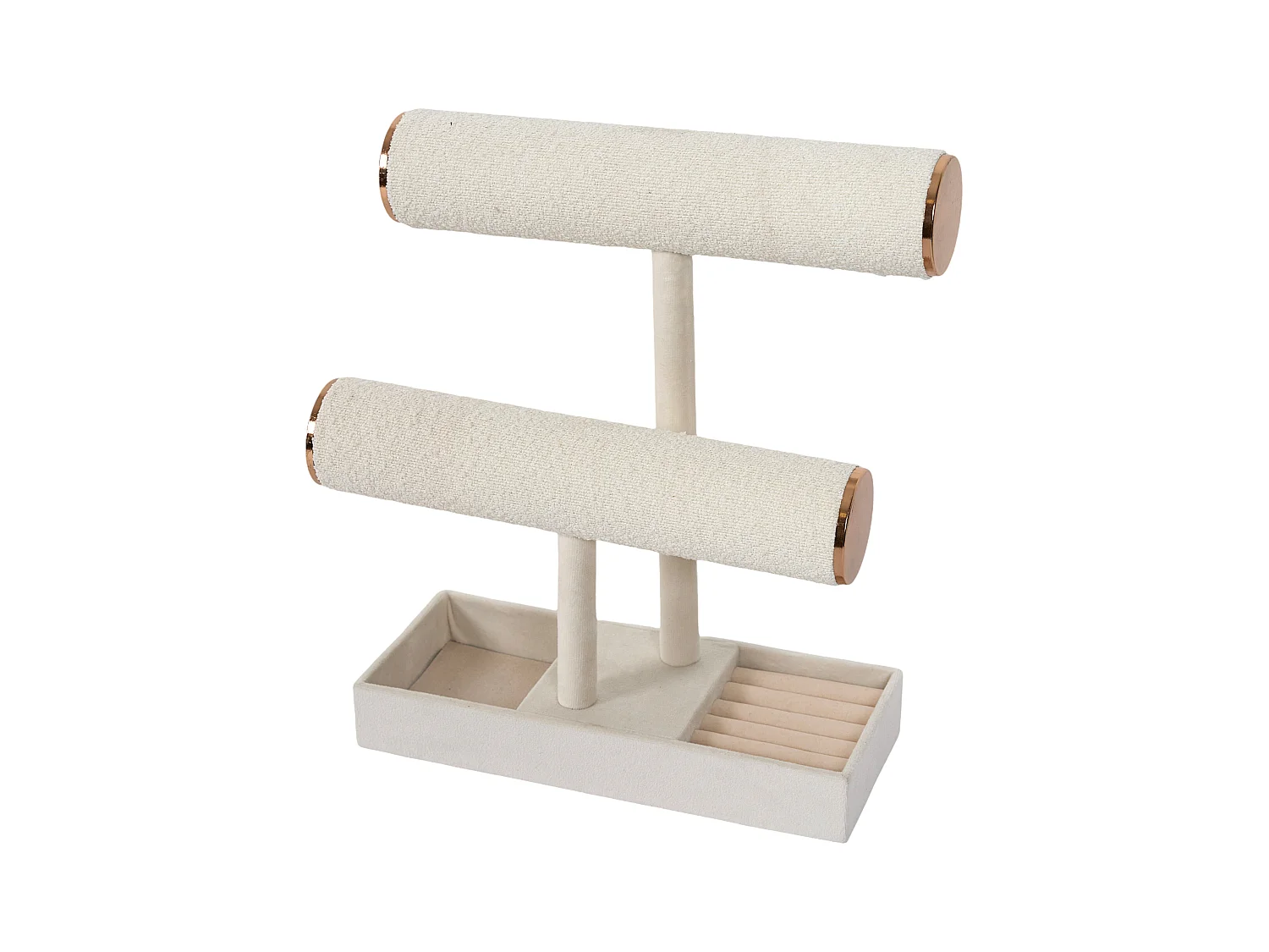 Porte Bijoux Bouclette Double Blanc