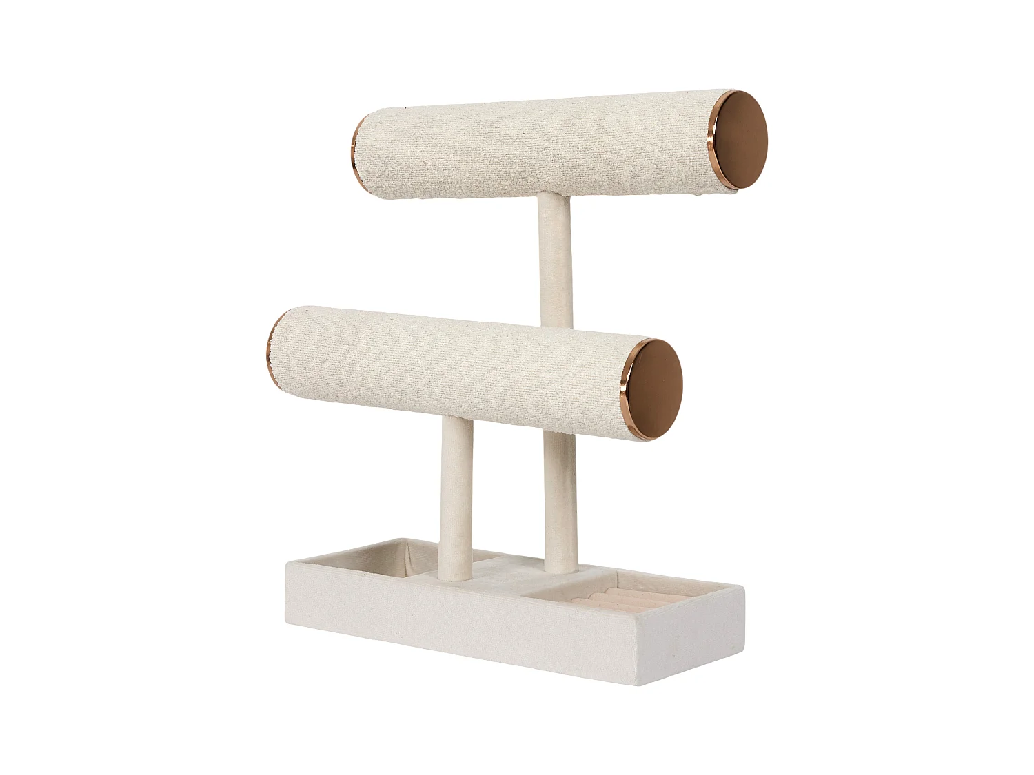 Porte Bijoux Bouclette Double Blanc