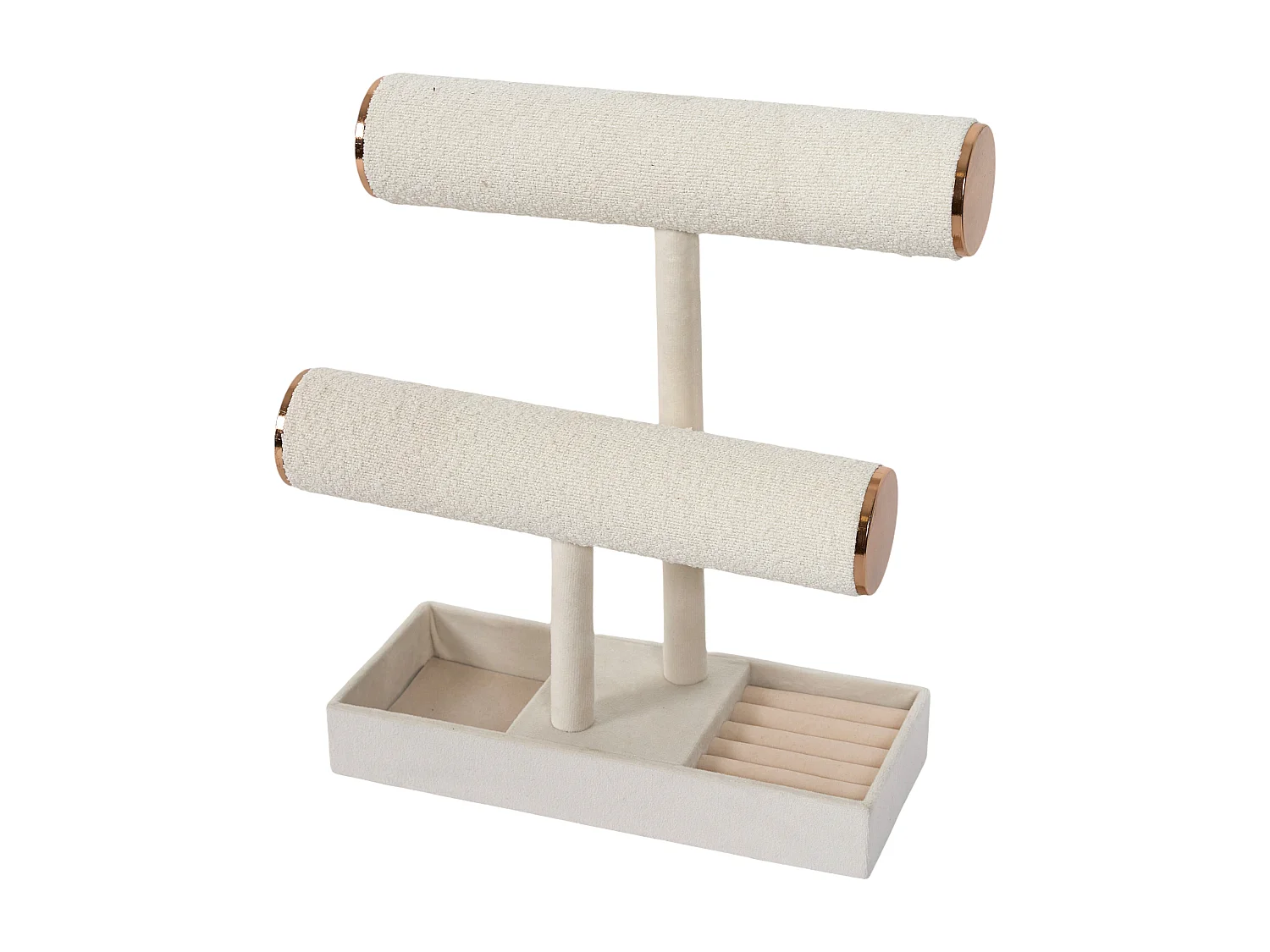 Porte Bijoux Bouclette Double Blanc