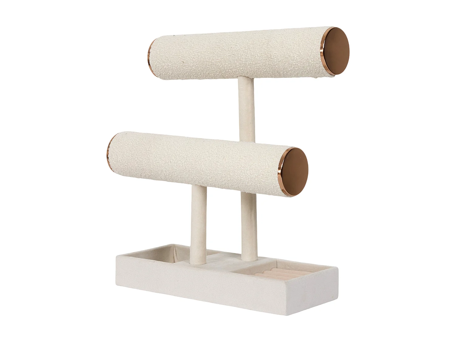 Porte Bijoux Bouclette Double Blanc