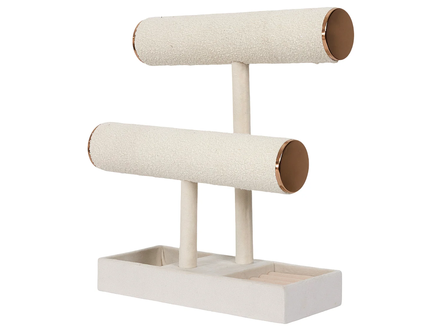 Porte Bijoux Double "Bouclette" 27cm Blanc