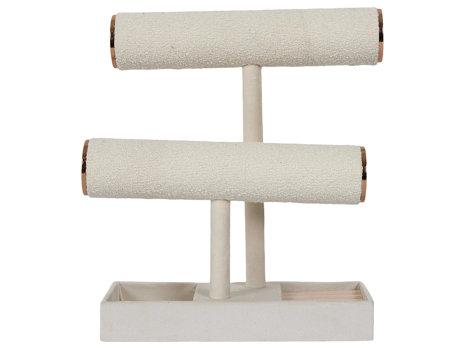 Porte Bijoux Double "Bouclette" 27cm Blanc