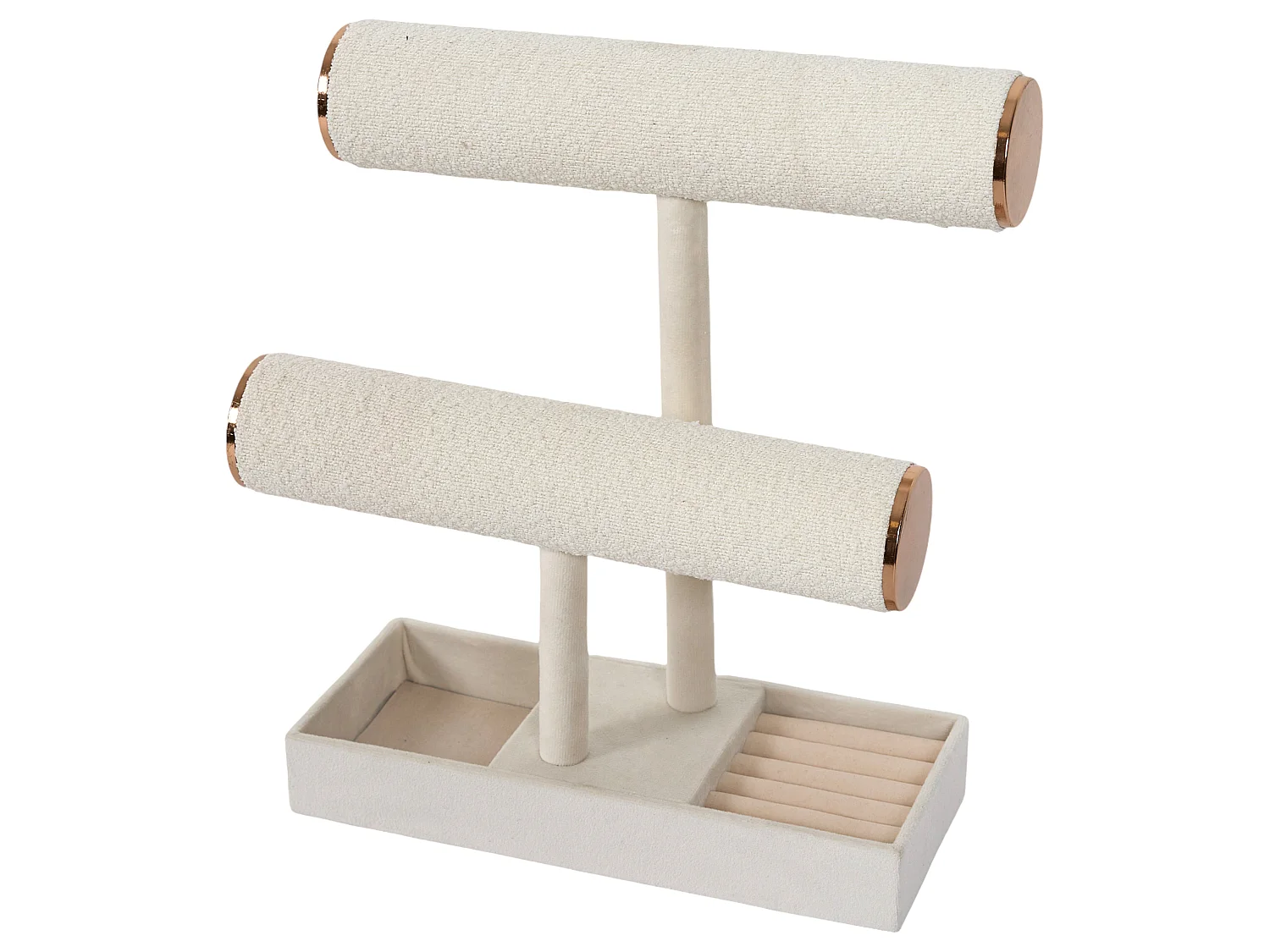 Porte Bijoux Double "Bouclette" 27cm Blanc