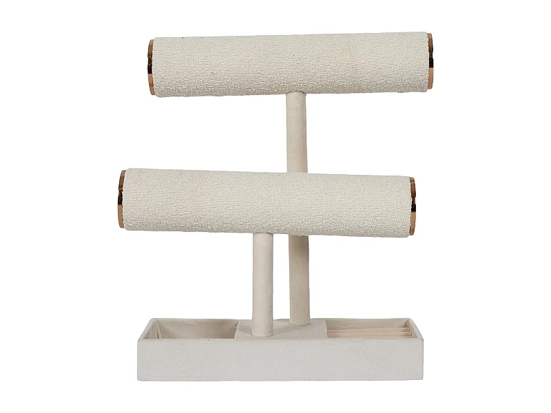 Porte Bijoux Bouclette Double Blanc