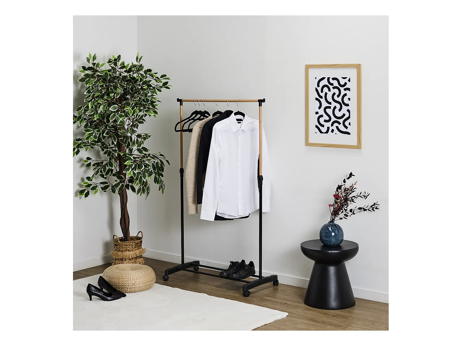 Portant Effet Bois Roulette