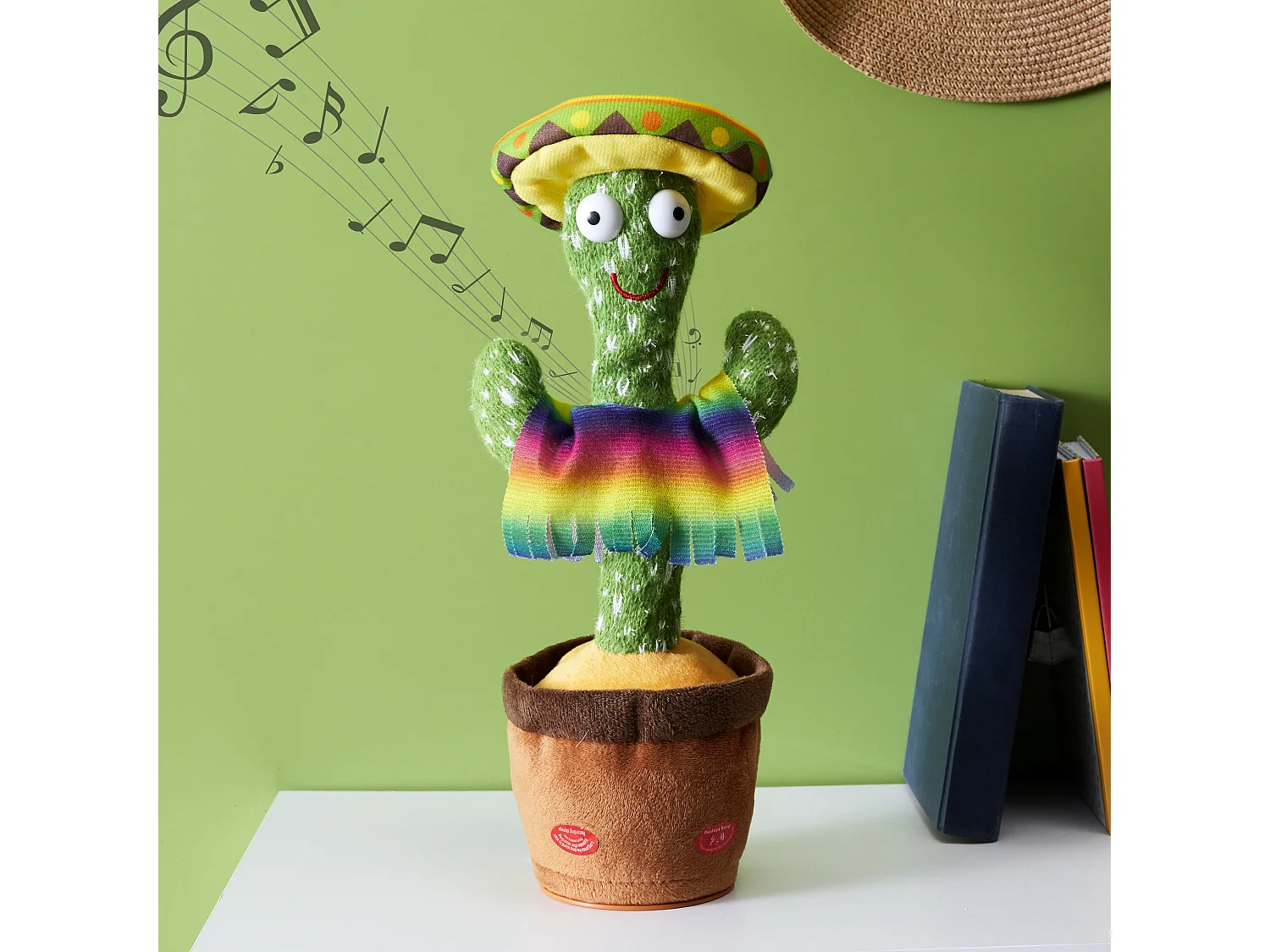 Peluche Cactus Dansant Enregistreur Vocal et Danseur - 31cm