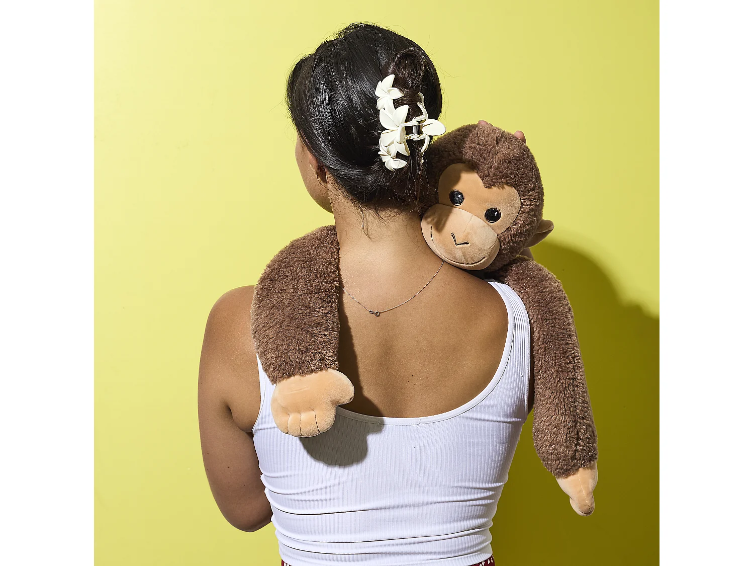 Peluche Singe Calin Lestee Marron