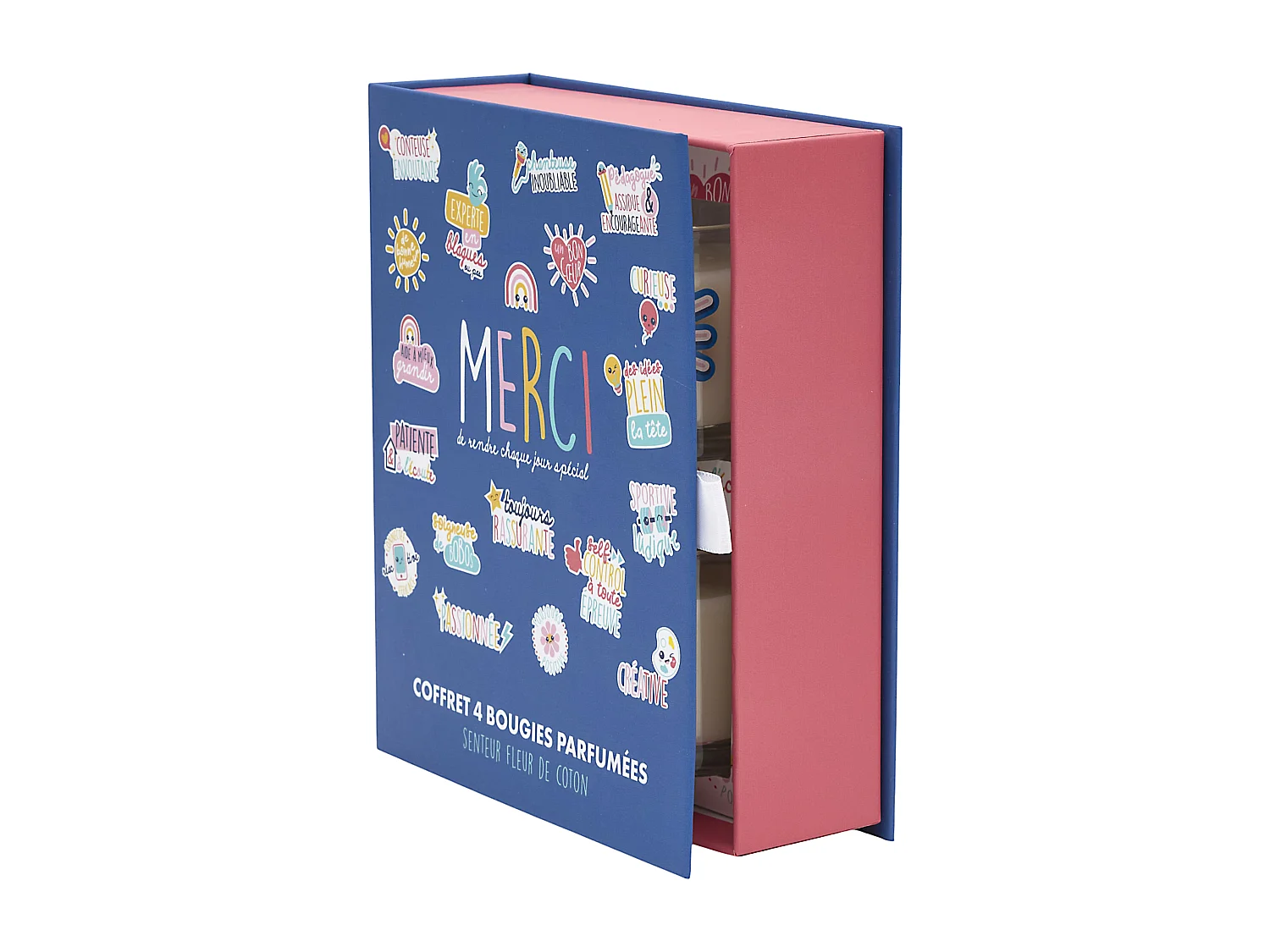 Bougie Parfumee X4 Coffret Merci Bleu