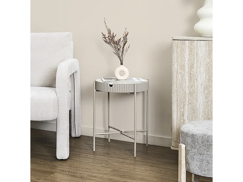 Table Rangement Terra Nova Blanc, Beige