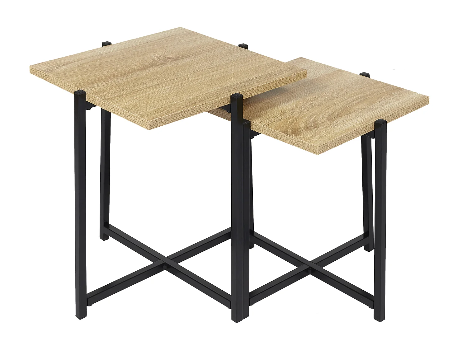 Table Gigogne X2 Loka Marron, Noir
