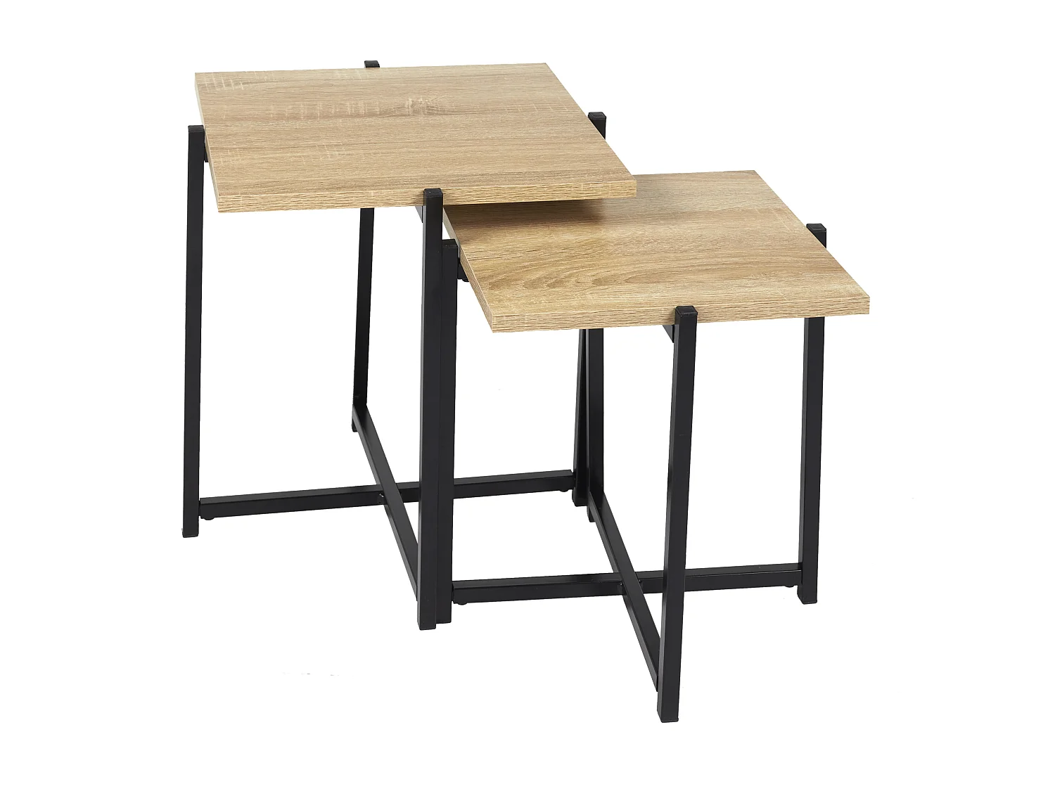 Table Gigogne X2 Loka Marron, Noir
