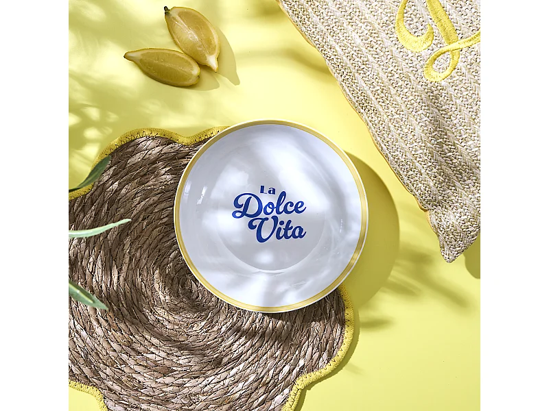 Assiette Creuse X4 Dolce Vita D20cm Orange, Bleu, Rose