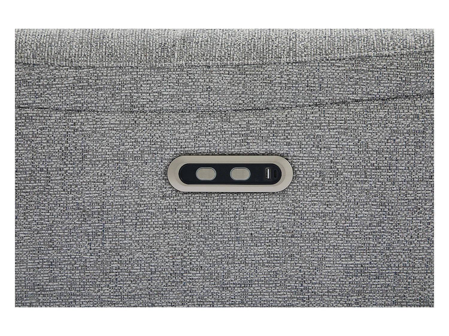 3-seters sofa og elektrisk lenestol i teksturert grått stoff BREVIO