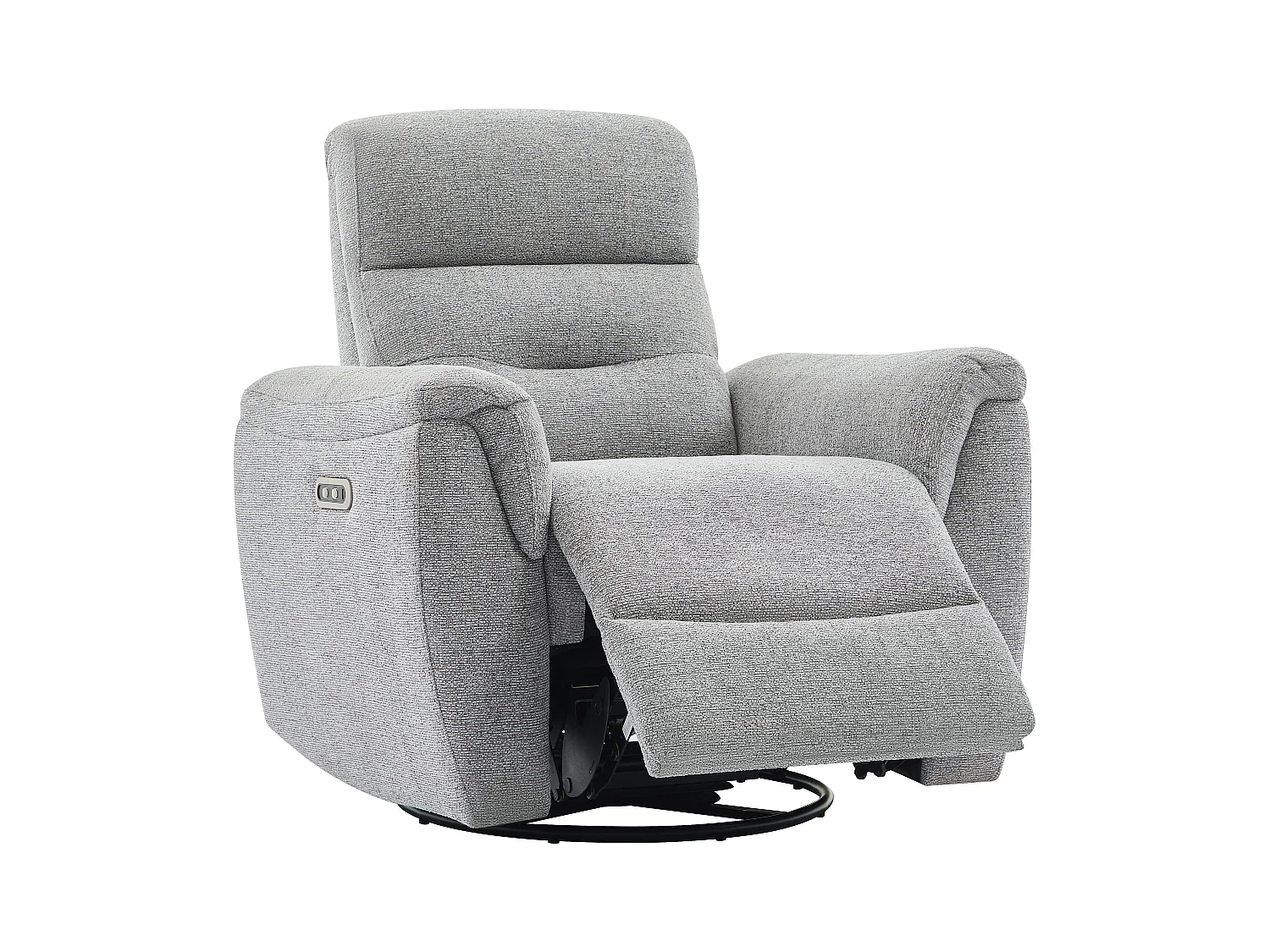 3-seters sofa og elektrisk lenestol i teksturert grått stoff BREVIO