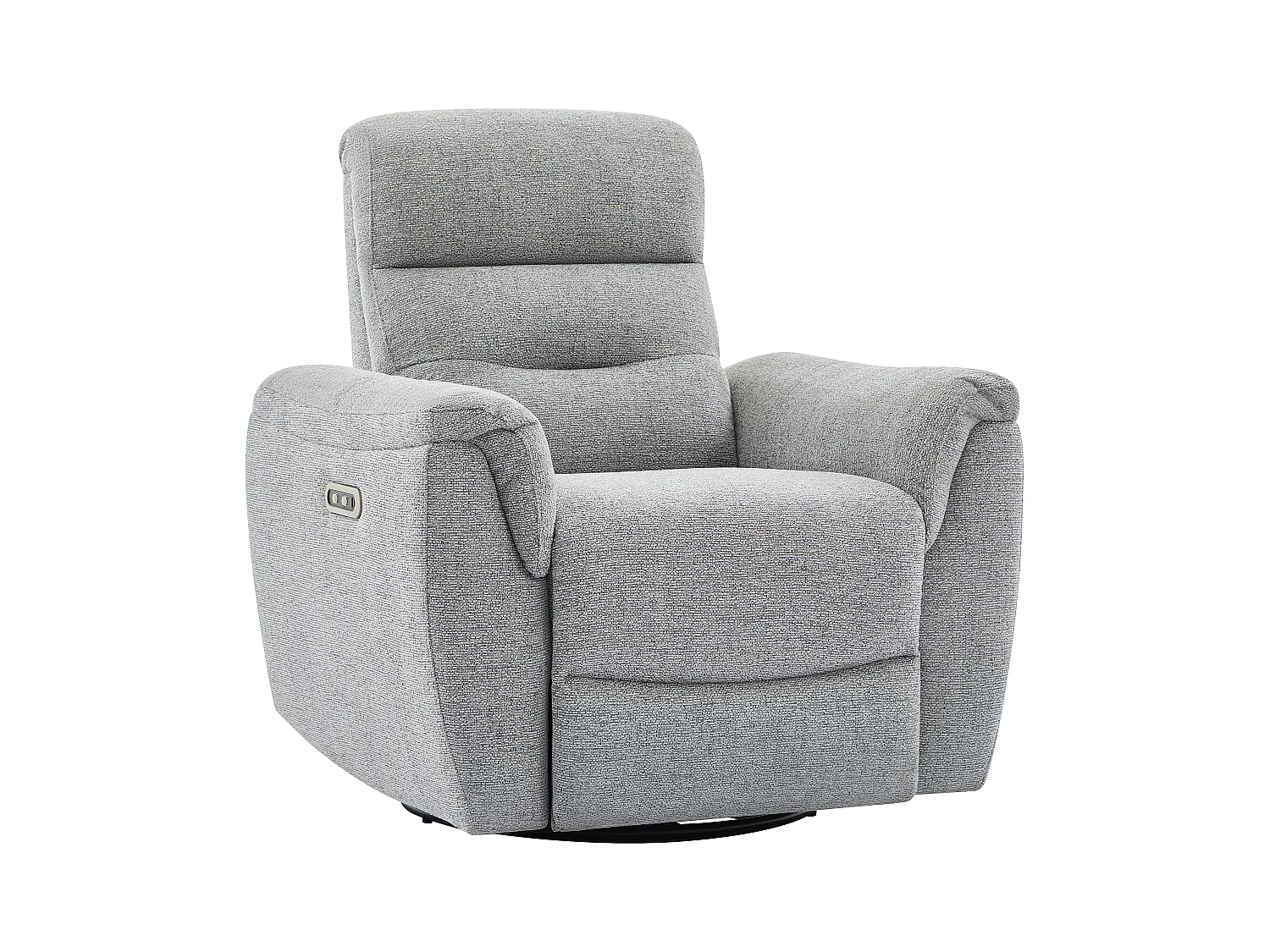 3-seters sofa og elektrisk lenestol i teksturert grått stoff BREVIO