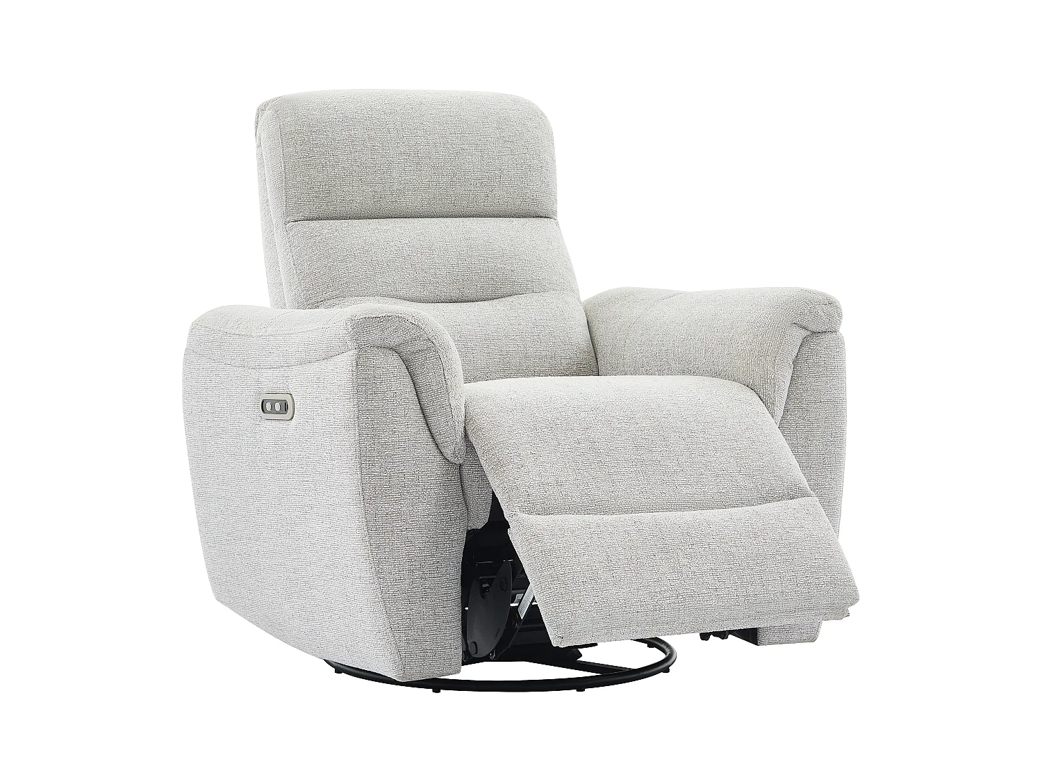 3-seters sofa og elektrisk hvilestol i lysegrått strukturert stoff BREVIO