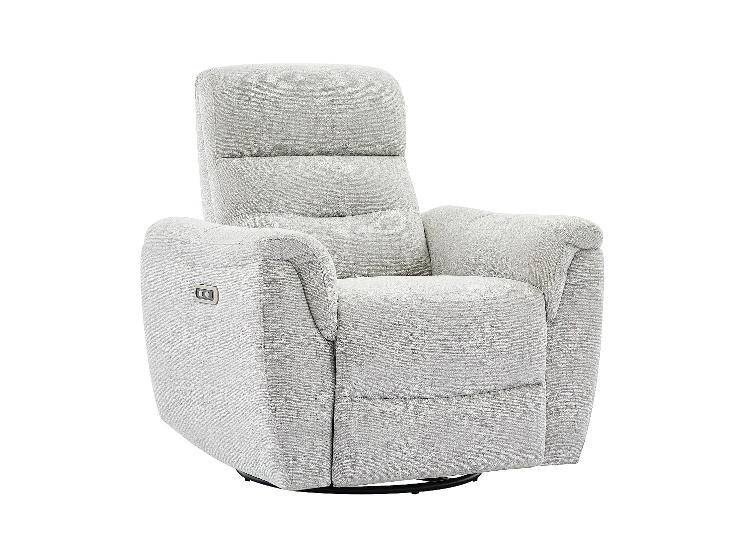 3-seters sofa og elektrisk hvilestol i lysegrått strukturert stoff BREVIO